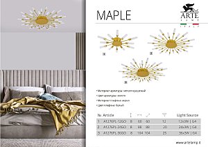 Потолочная люстра Arte Lamp Maple A1276PL-12GO